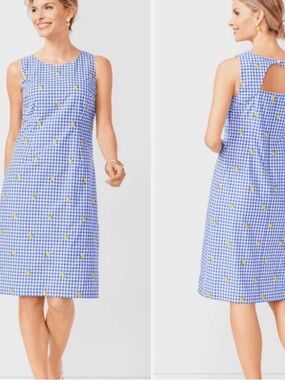 Talbots Blue Gingham Dress with Lemons